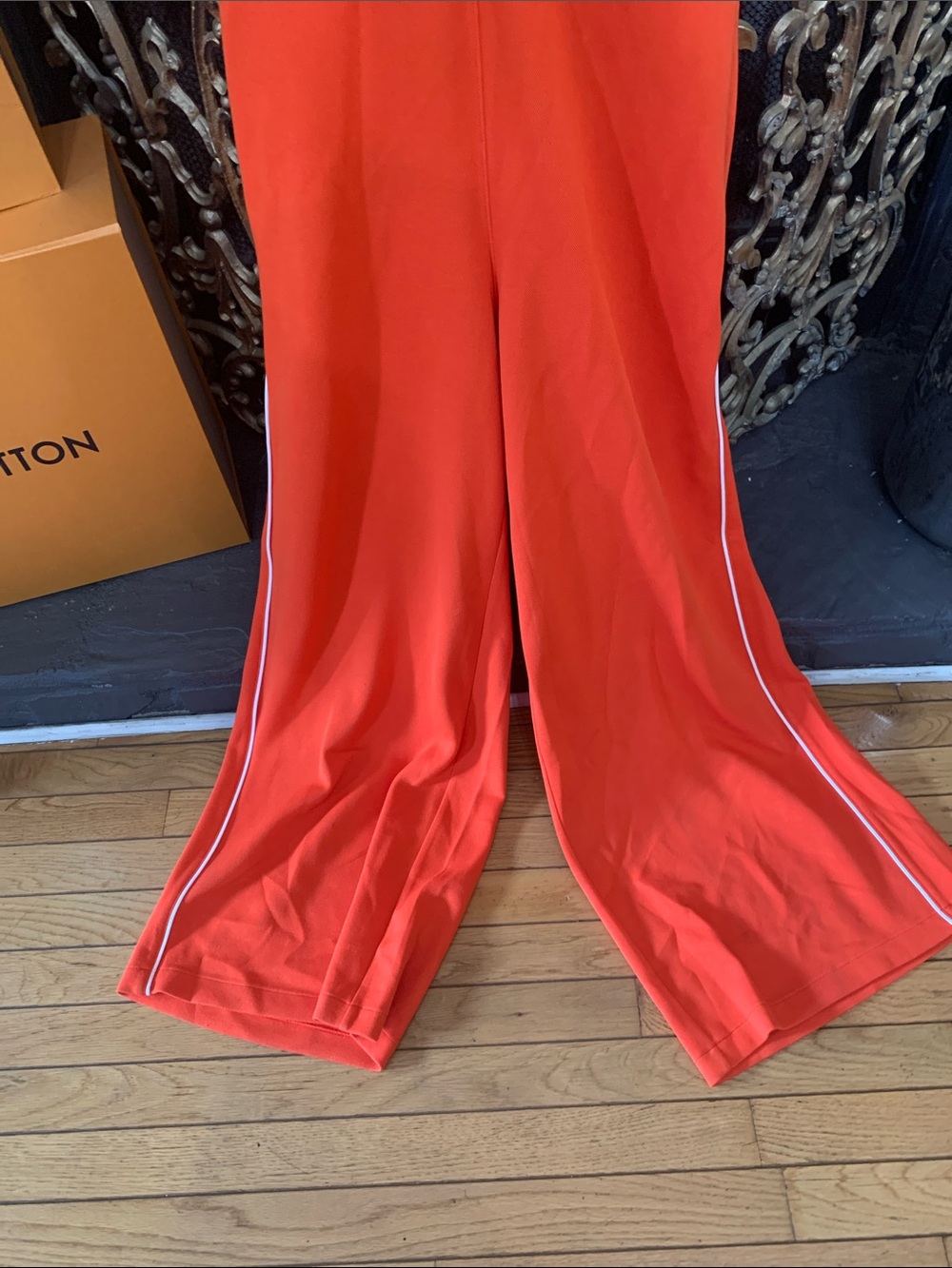 SPANX Sleeveless Zip-Front Orange Pants Jumpsuit - Picture 8 of 13